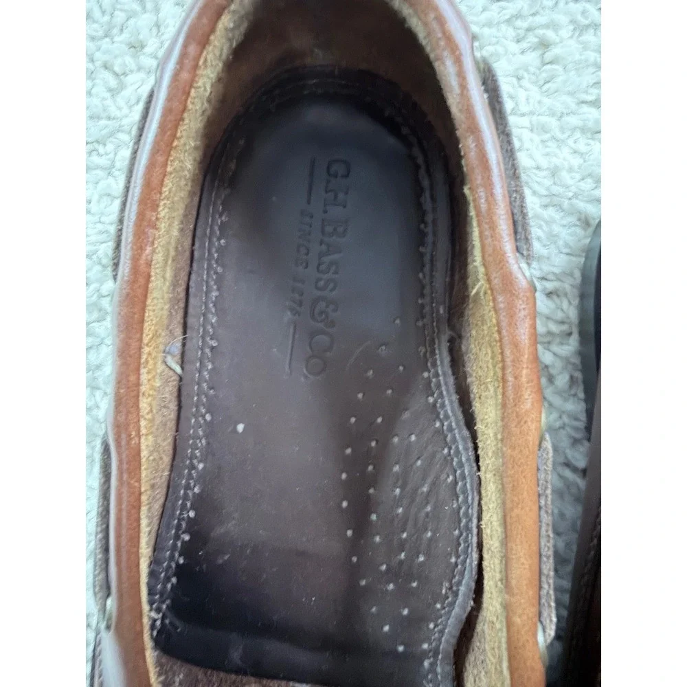 G.H. Bass Boat Shoes Mens 10.5 Brown Leather Tassel Kiltie Loafers Moccasin